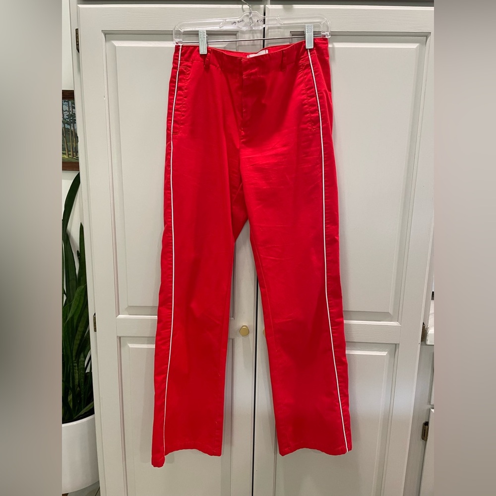 Red women’s pants with White Trim sz 4